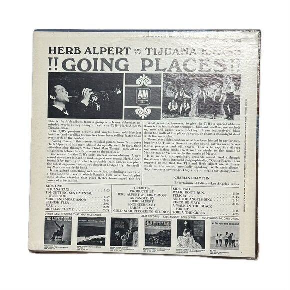 Herb Alpert Tijuana Brass 'Going Places' Vinyl Record - Picture 2 of 2